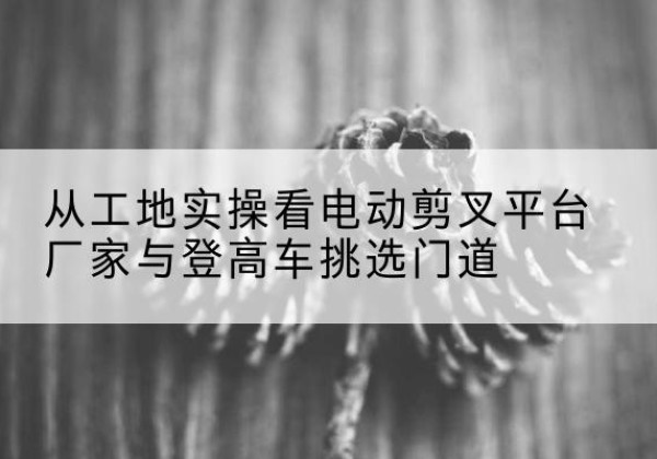双柏电动剪叉升降平台厂家-从工地实操看电动剪叉平台厂家与登高车挑选门道
